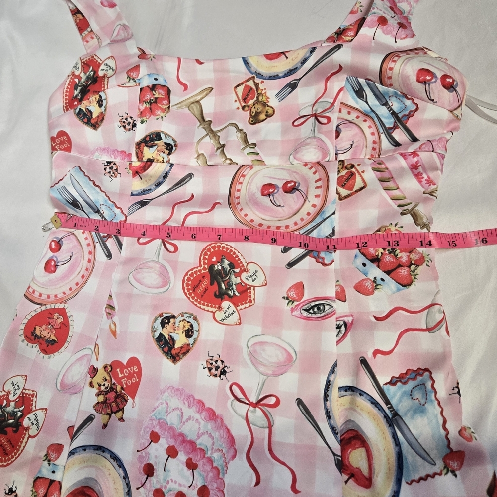 URBAN OUTFITTERS viral Valentine Bri double bow satin mini dress M - Picture 11 of 12